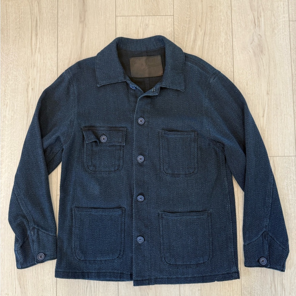 Naked & Famous Yagasuri Indigo Denim Chore Coat